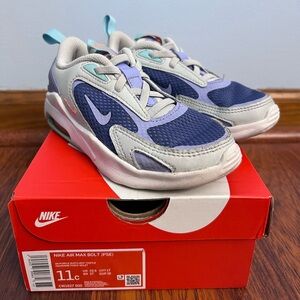 Nike Air Max Bolt Kids Shoes - Blue and Grey 11c